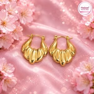 18k gold plated anti tarnish hoop earring