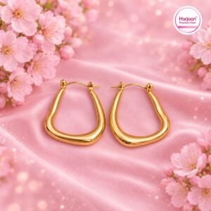 18k gold plated anti tarnish hoop earring