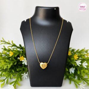gold plated heart ‘j’ letter necklace