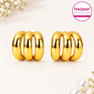 18k gold plated anti tarnish , stainless steel, water proof gold earring for women